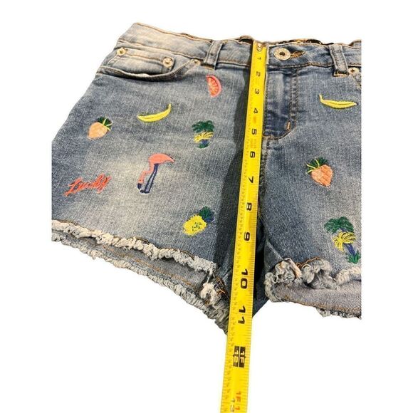 Lucky Brand flamingos pineapple watermelon embroidered jeans  shorts - Picture 10 of 14